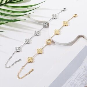 Homemade 18K Gold/Silver Plated Clover Bracelet | Lucky Bracelet for Women